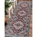Jensendistributionservices 2 ft. 6 in. x 9 ft. 10 in. Machine Woven Crossweave Polyester Oriental Runner Rug, Red MI1624494